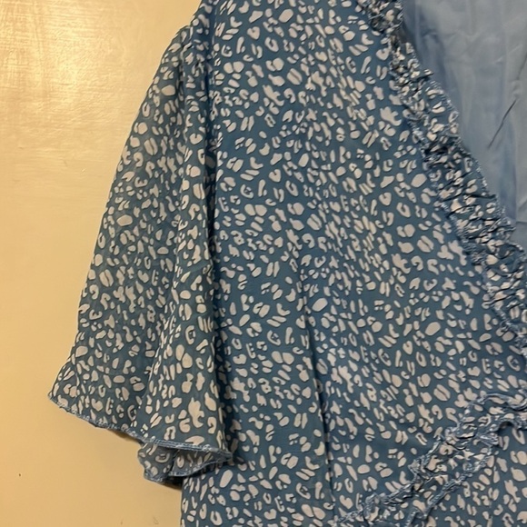 NWT V Neck Long Sleeve Wrap Maxi Dress A Line Empire Waist Casual Chiffon Dress - Picture 3 of 12